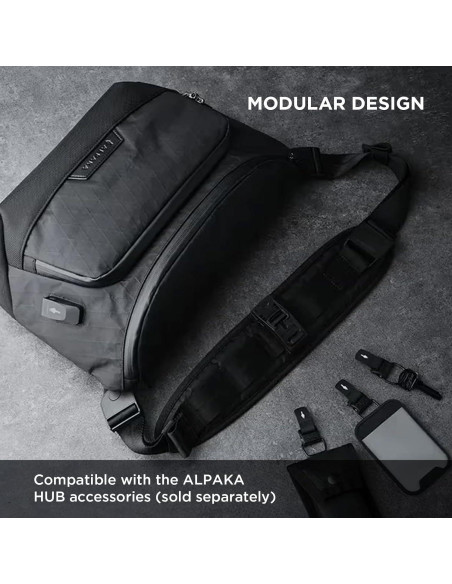 Bolsa de Mensajero Sling ALPAKA Bravo Max 8L Negro con RFID