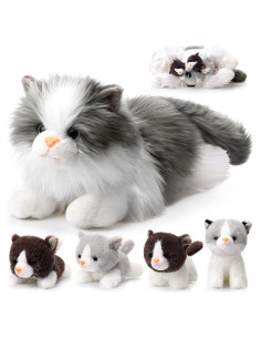 Set de Peluches Gato Ragdoll HyDren 5 Piezas Gris
