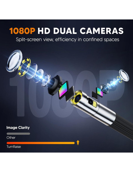 Cámara de Inspección Articulada TURN RAISE AT040 7" con Luz