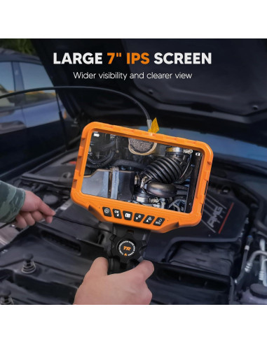 Cámara de Inspección Articulada TURN RAISE AT040 7" con Luz