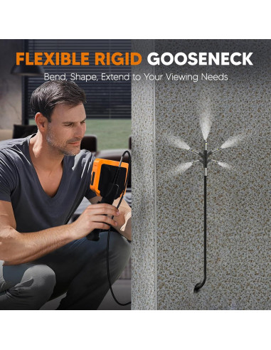 Cámara de Inspección Articulada TURN RAISE AT040 7" con Luz