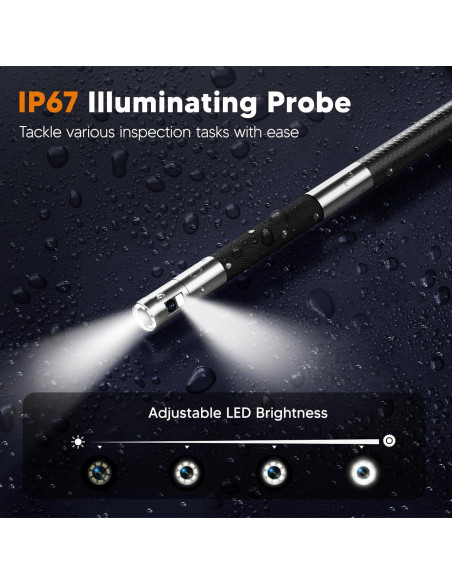 Cámara de Inspección Articulada TURN RAISE AT040 7" con Luz