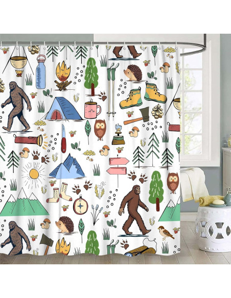 Cortina de Ducha Impermeable JAWO Bigfoot 91x182 cm para RV