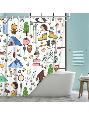 Cortina de Ducha Impermeable JAWO Bigfoot 91x182 cm para RV