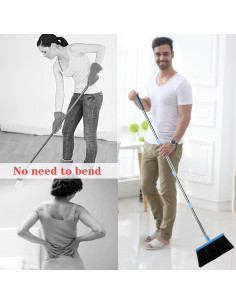 Juego de Escoba y Recogedor OLLSDIRE Azul 137.7 cm Mango Largo 2