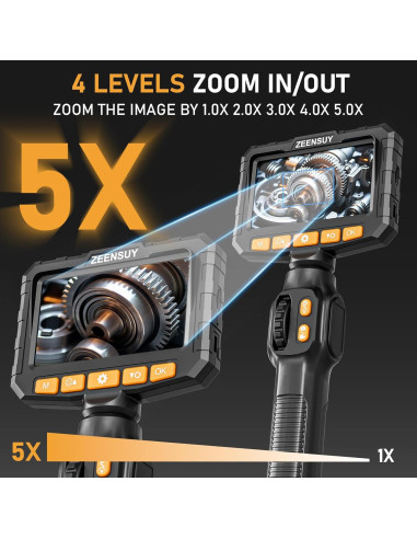 Borescopio Articulado ZEENSUY 3.9mm HD 1080P 1.52m Luz LED