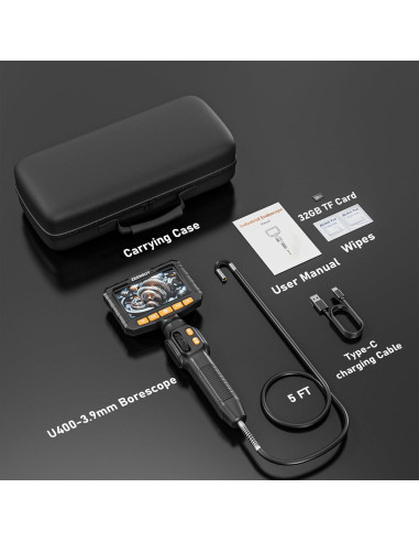 Borescopio Articulado ZEENSUY 3.9mm HD 1080P 1.52m Luz LED