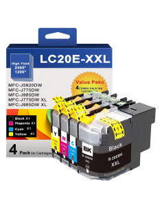Cartuchos de tinta FADFAWN XXL LC20E para Brother MFC-J985DW