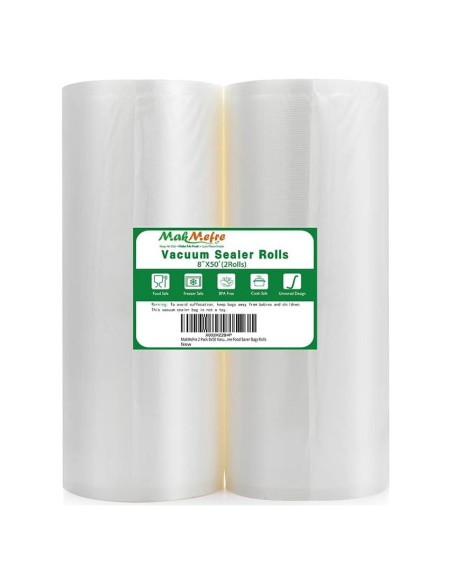 Bolsas de Sellado al Vacío MakMeFre 2 Paquete 20m Grado Comercial