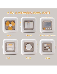 Cubo de Actividad Ocupado 6 en 1 JWISLAND para Niños 1-3 Años 2