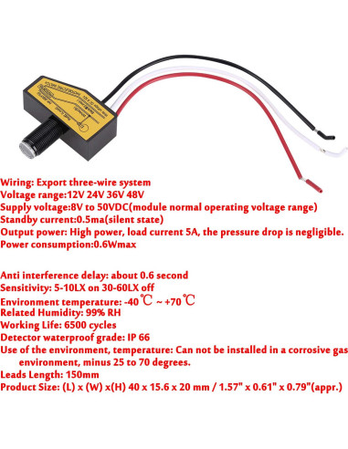Interruptor Fotoeléctrico DC 12V-48V Lelukee - Paquete de 2