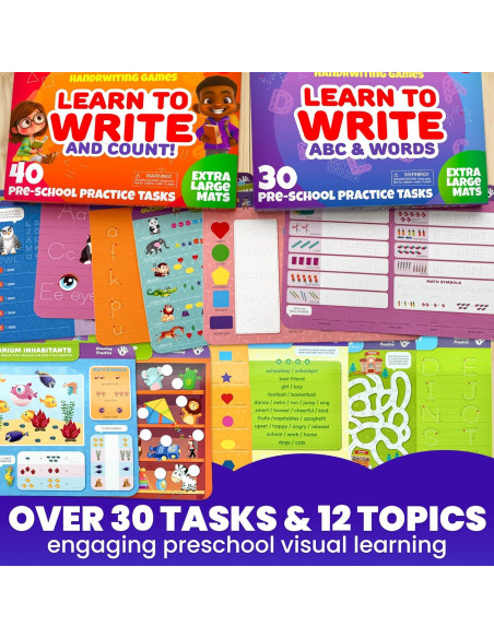 Libro Ocupado QUOKKA - 2 Conjuntos de Escritura para Niños 3-5 Años