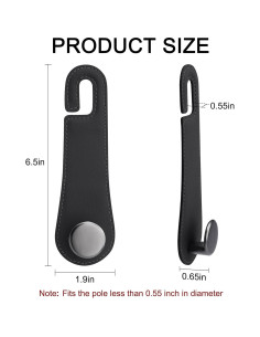 Gancho de Almacenamiento para Asiento de Coche JESTOP 2 PCS Negro 2