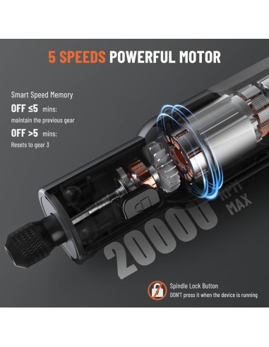 Kit de Herramienta Rotativa Inalámbrica Katerk 3.7V 70 Accesorios