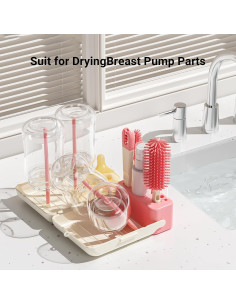 Set de Cepillos Limpiadores de Biberones 7 en 1 AYNMER - Rosa Coral 2