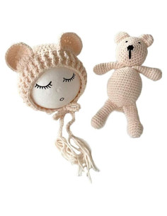 Prop de Fotografía Bebés LPPGRACE Ganchillo Osito Beige