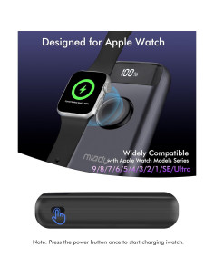 Cargador Portátil Miady 10000mAh para Apple Watch y iPhone 2