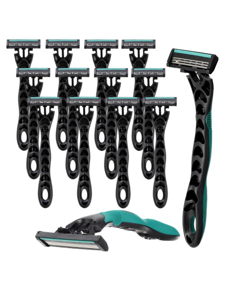Afeitadoras Desechables Leriton 12 Pcs 3 Cuchillas Piel Sensible
