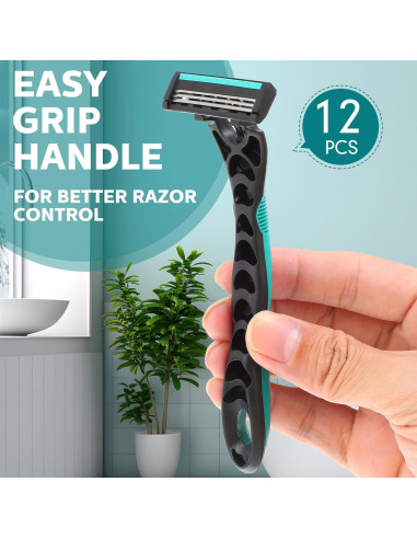 Afeitadoras Desechables Leriton 12 Pcs 3 Cuchillas Piel Sensible