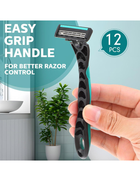 Afeitadoras Desechables Leriton 12 Pcs 3 Cuchillas Piel Sensible