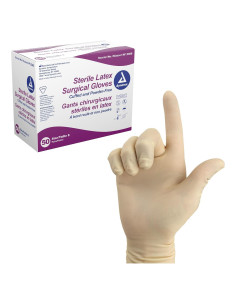 Guantes Quirúrgicos Estériles de Láttex Dynarex 50 Pares T8
