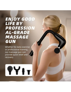 Pistola de Masaje Tialexa JMQ-001 con 4 Cabezas y 9 Velocidades 2