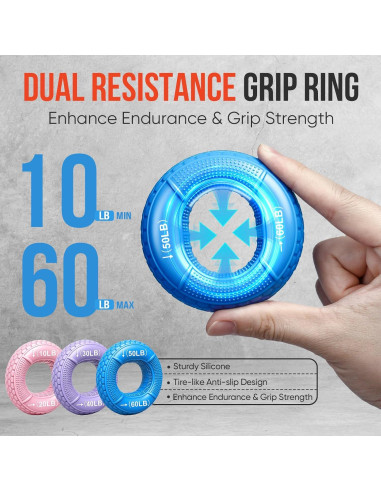 Kit de Entrenador de Fuerza de Agarre TEAWOO 6 Piezas