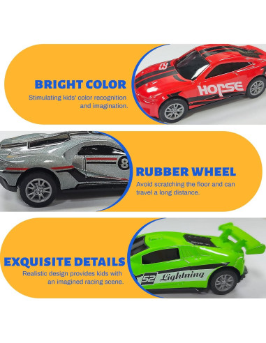 Set de Coches de Juguete KIDAMI 1:64 - 8 Vehículos Retroceso