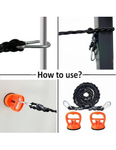 Cuerda de Ropa Portátil Retráctil Pmsanzay 1.5-3.5m con Ventosas 2