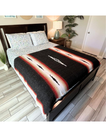 Manta Mexicana Negra Open Road Goods 198x132 cm Gruesa