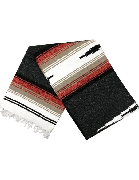 Manta Mexicana Negra Open Road Goods 198x132 cm Gruesa