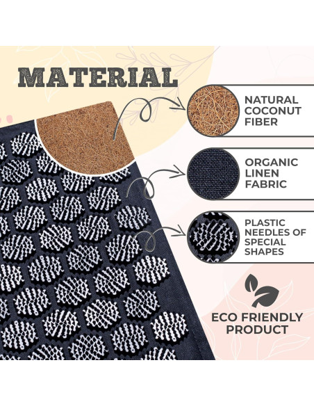 Alfombrilla de Acupresión Balance Mate con Almohada - Negro