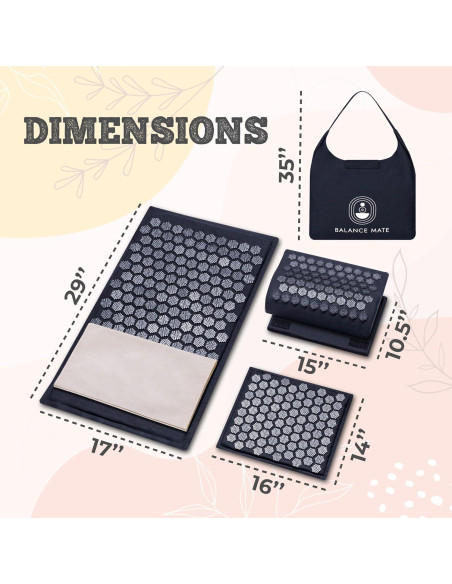 Alfombrilla de Acupresión Balance Mate con Almohada - Negro