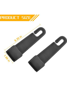 Gancho de Reposacabezas de Asiento de Coche KHGUZ - 2 Piezas Negro 2