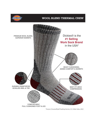 Calcetines Térmicos de Lana Dickies para Hombre - 2 Pares