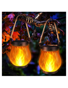 Linterna Solar de Llama Jyoiat Morado 2 Paquete Impermeable