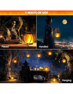 Linterna Solar de Llama Jyoiat Morado 2 Paquete Impermeable 2