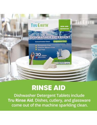 Tabletas de detergente para lavavajillas Tru Earth - 30 tabletas sin fragancia