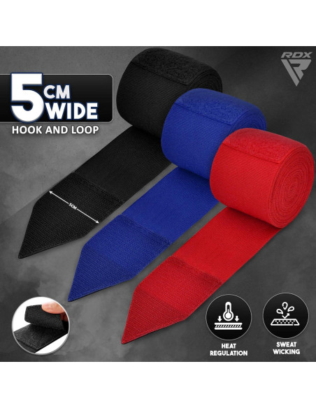 Envolturas de Mano de Boxeo RDX - Paquete de 3, 4.5m