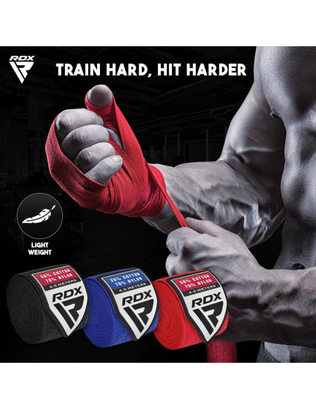 Envolturas de Mano de Boxeo RDX - Paquete de 3, 4.5m