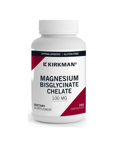 Quelato de Bisglicinato de Magnesio Kirkman 250 Cápsulas - Relajación
