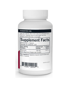 Quelato de Bisglicinato de Magnesio Kirkman 250 Cápsulas - Relajación 2