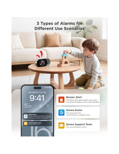 Monitor de Calidad del Aire GoveeLife - Detector de CO2, Temperatura y Humedad