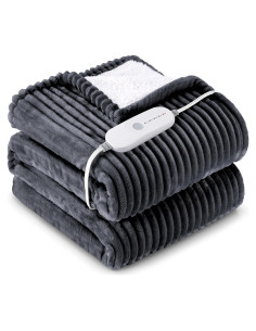 Manta Eléctrica HYLEORY 127x152cm Gris Profundo 5 Niveles Calor