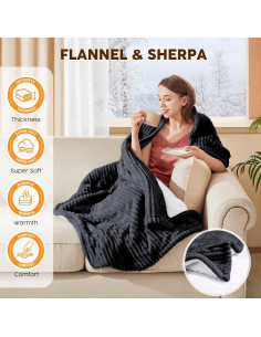 Manta Eléctrica HYLEORY 127x152cm Gris Profundo 5 Niveles Calor 2