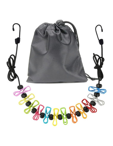 Cuerda de Ropa Portátil Sarmyarc 3.66m con 12 Pinzas