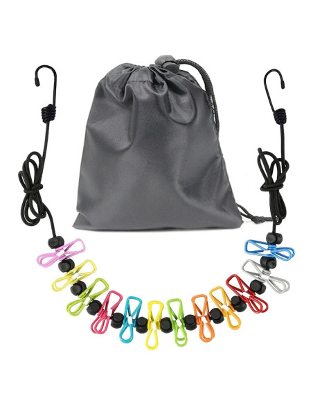 Cuerda de Ropa Portátil Sarmyarc 3.66m con 12 Pinzas