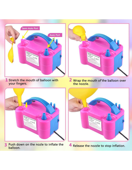Bomba de Globo Eléctrica QIPUMP 600W Doble Boquilla