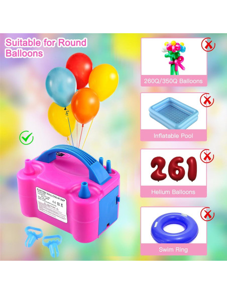 Bomba de Globo Eléctrica QIPUMP 600W Doble Boquilla