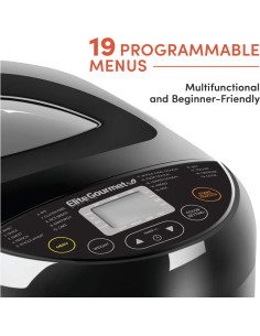 Máquina de Pan Elite Gourmet EBM8103B 19 Funciones 2 kg Negro 2